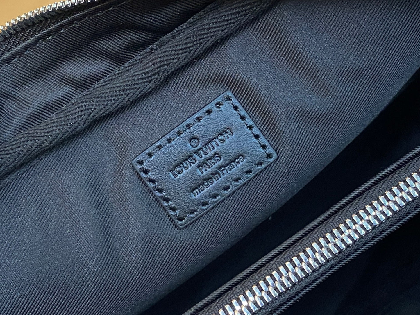 Louis Vuitton Black Checkerboard Embossed Leather Crossbody Messenger Bag