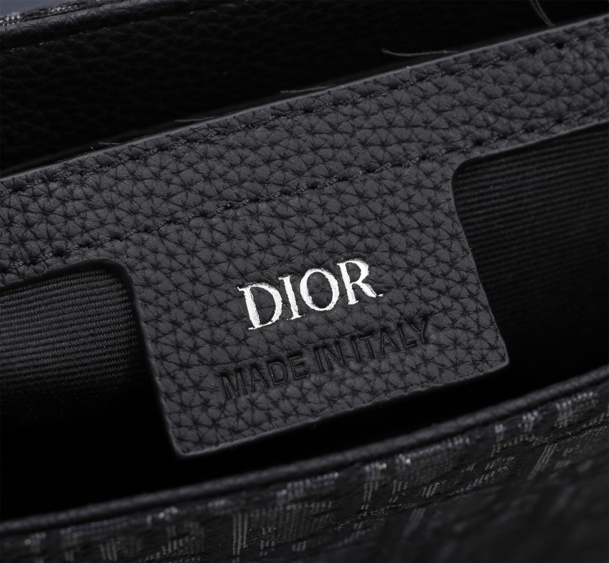 Dior Black Monogram Canvas Messenger Bag with Leather Flap and Buckle