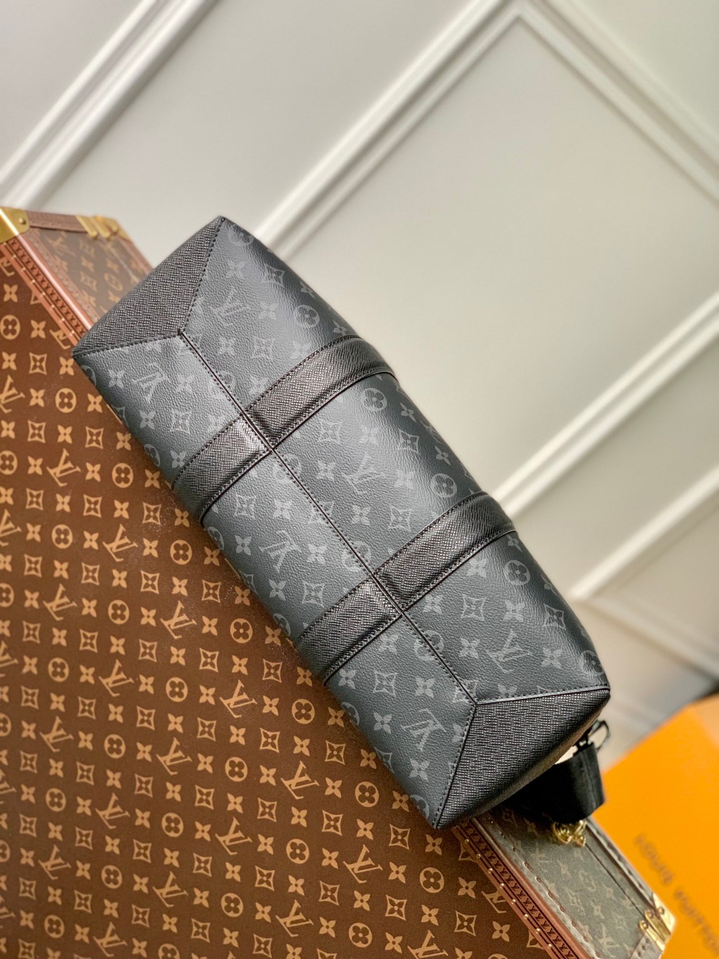 Louis Vuitton Black Monogram Canvas Business Briefcase with Leather Trim