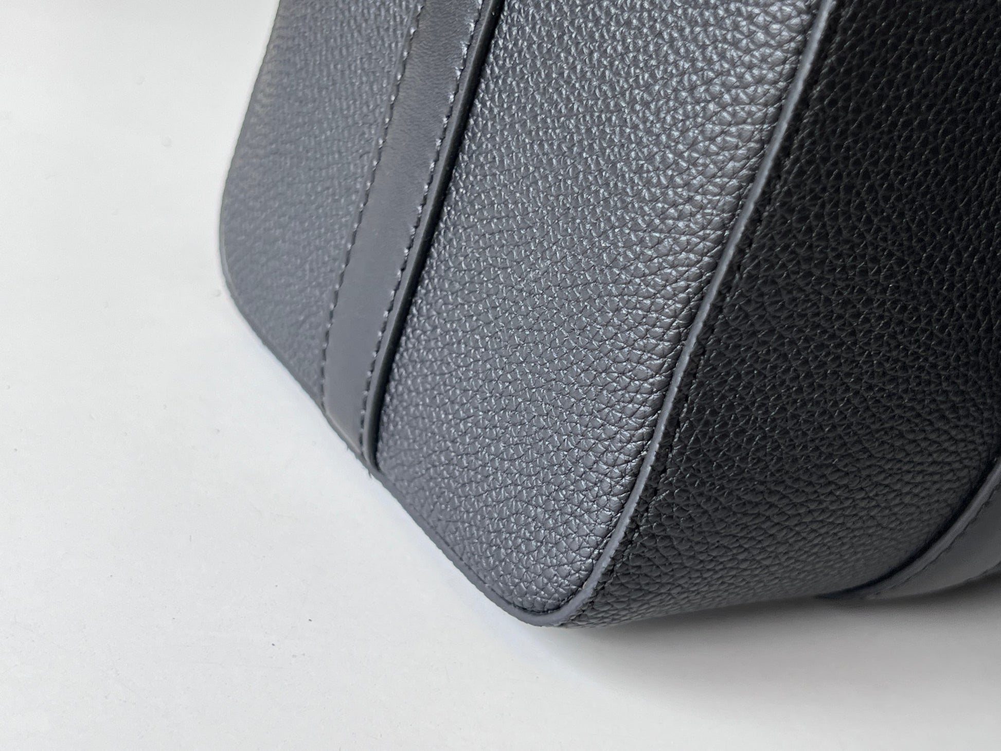 Louis Vuitton Minimalist Black Barrel Crossbody Shoulder Bag with Luggage Tag