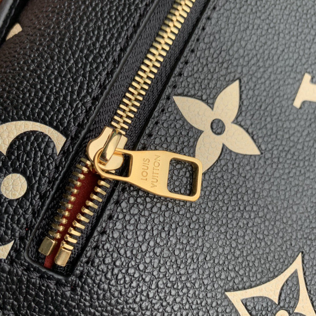 Louis Vuitton Black Patterned Leather Crossbody Bag with Gold Chain Strap