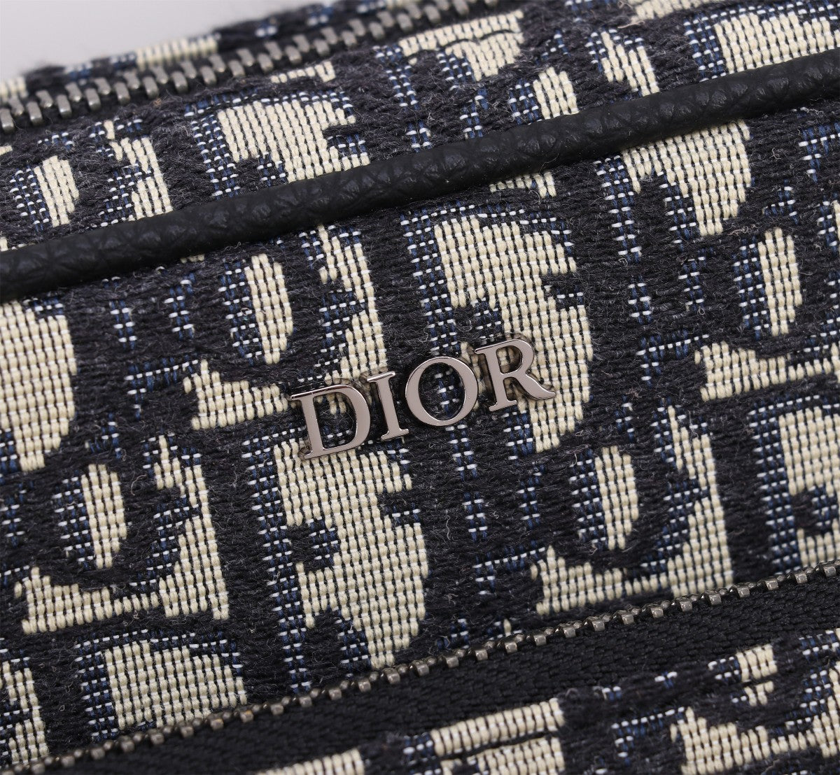 Dior Black Monogram Jacquard Messenger Bag with Saddle Flap and Strap Pouch