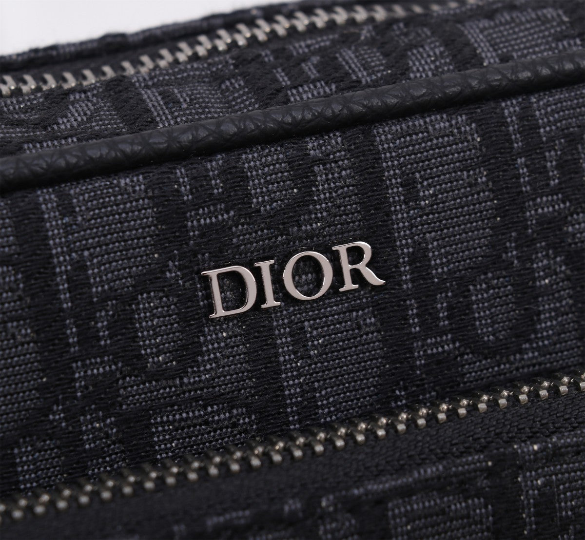 Dior Black Monogram Jacquard Crossbody Messenger Bag with Coin Pouch