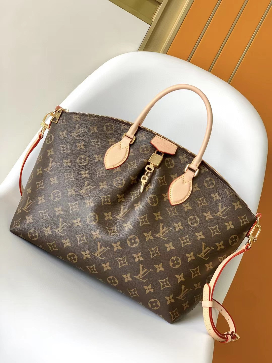 Louis Vuitton Brown Monogram Print Canvas Top Handle Satchel Bag with Shoulder Strap