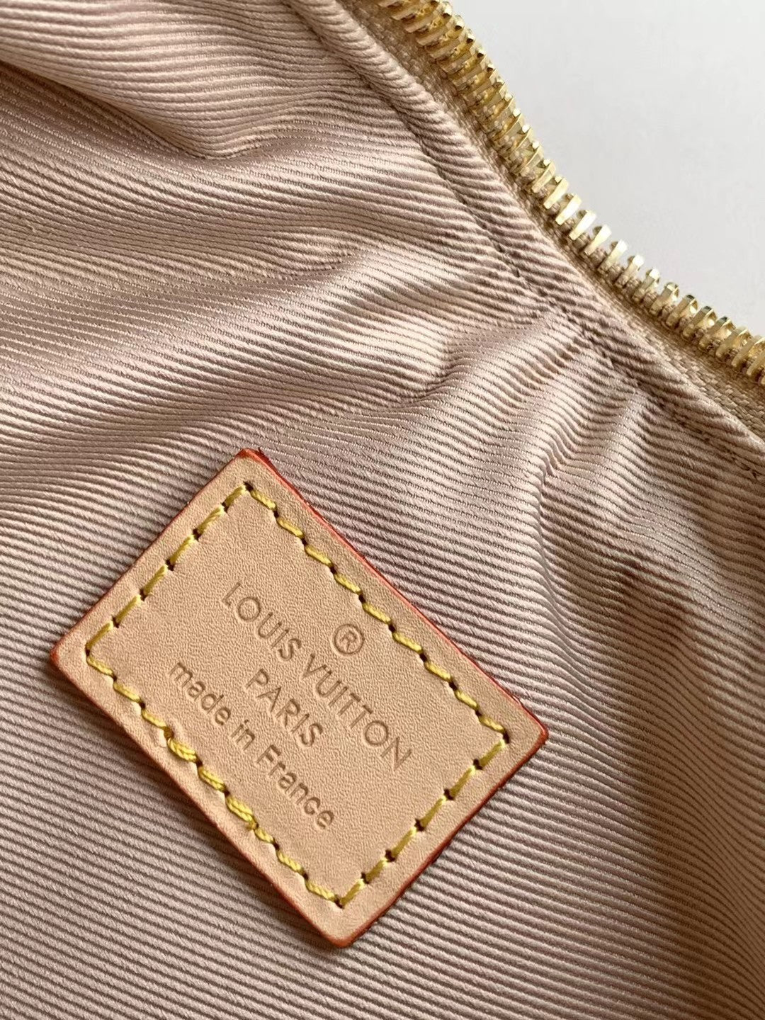 Louis Vuitton Beige Crescent Monogram Shoulder Bag with Gold Chain Strap