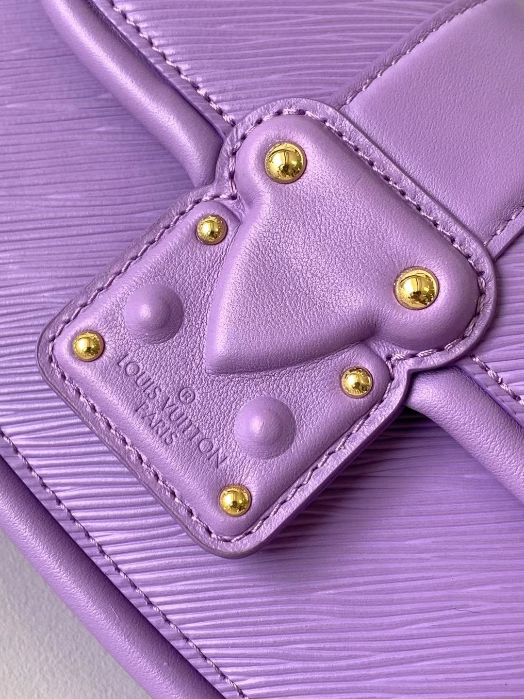 Louis Vuitton Elegant Purple Textured Leather Mini Top Handle Crossbody Bag