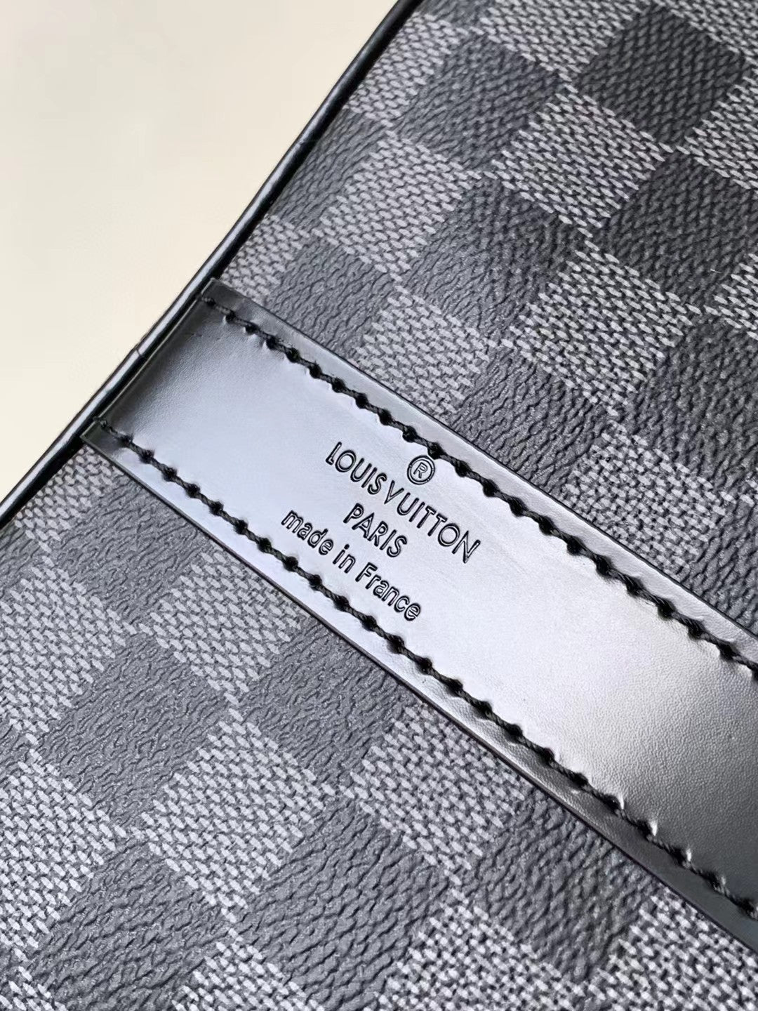 Louis Vuitton Grey Checkerboard Travel Duffle Bag with Shoulder Strap