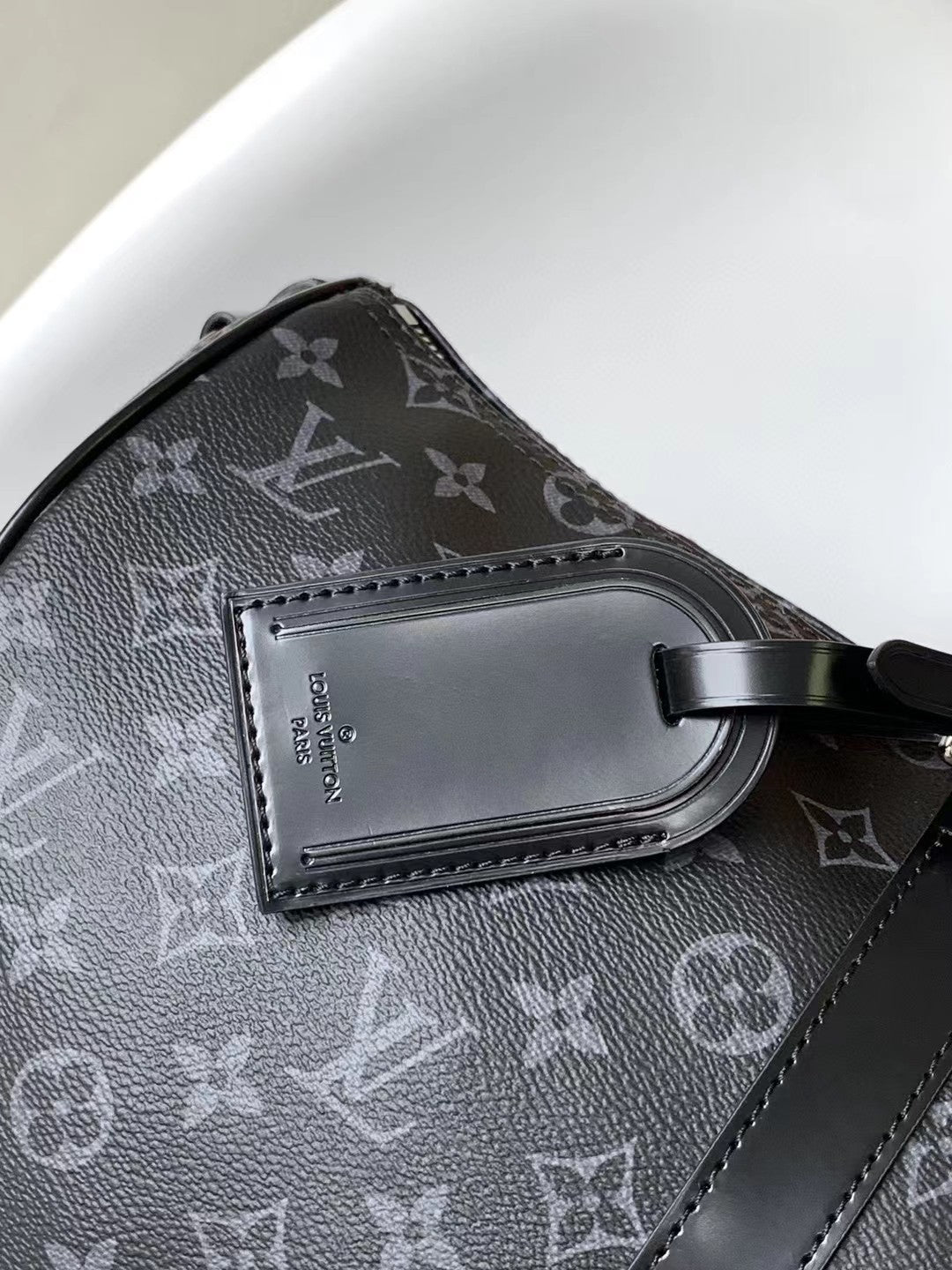 Louis Vuitton Black Monogram Canvas Travel Duffel Bag with Shoulder Strap