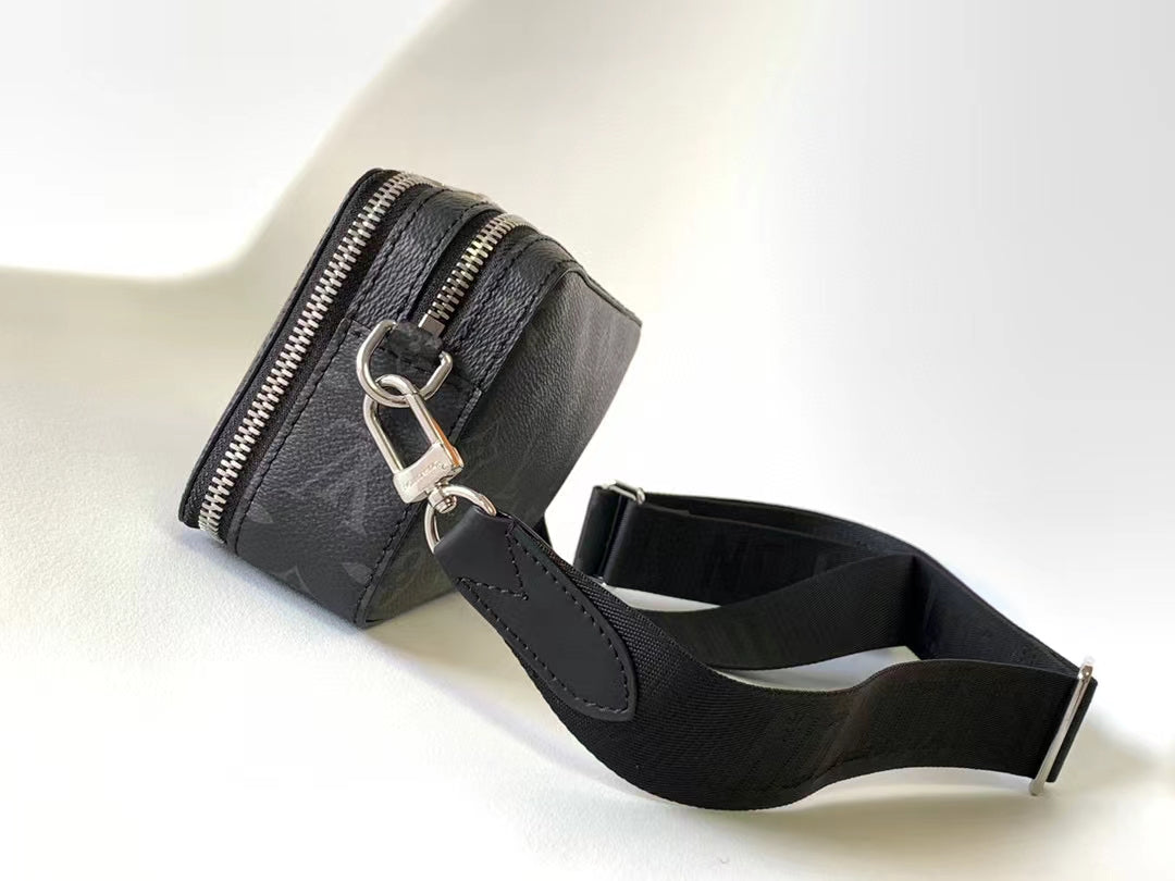 Louis Vuitton Dark Grey Monogram Print Canvas Crossbody Bag with Fabric Strap