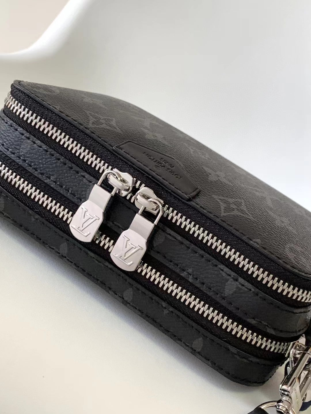 Louis Vuitton Dark Grey Monogram Print Canvas Crossbody Bag with Fabric Strap
