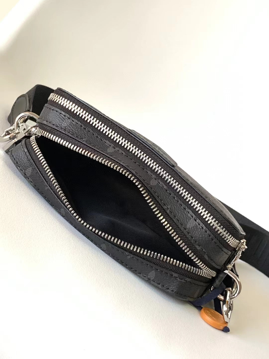 Louis Vuitton Dark Grey Monogram Print Canvas Crossbody Bag with Fabric Strap