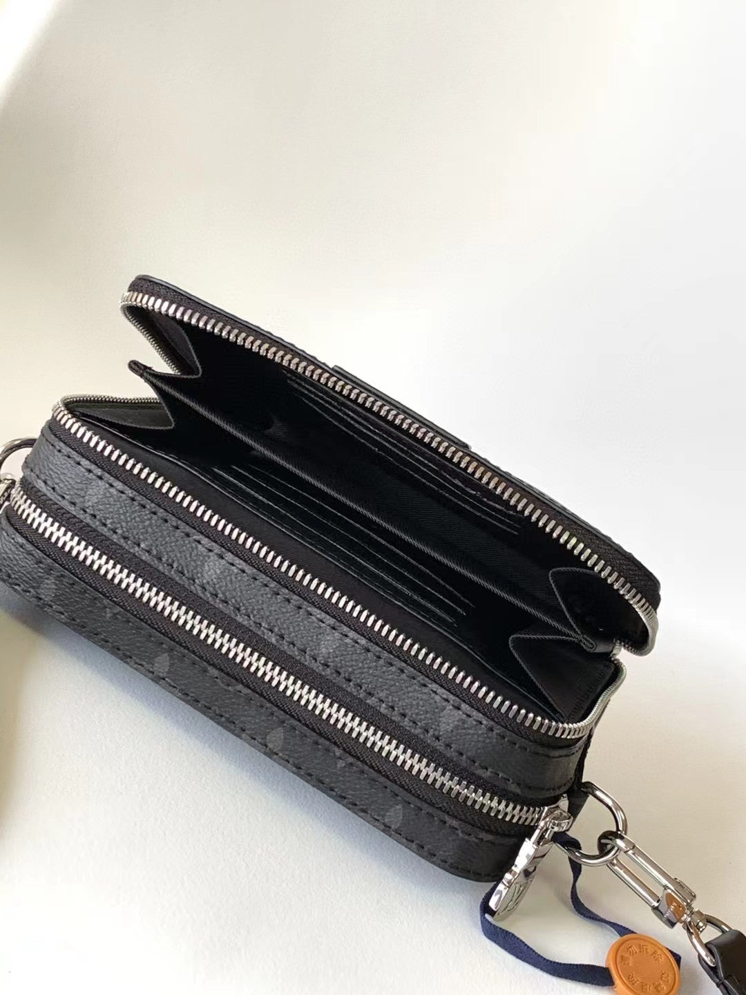 Louis Vuitton Dark Grey Monogram Print Canvas Crossbody Bag with Fabric Strap