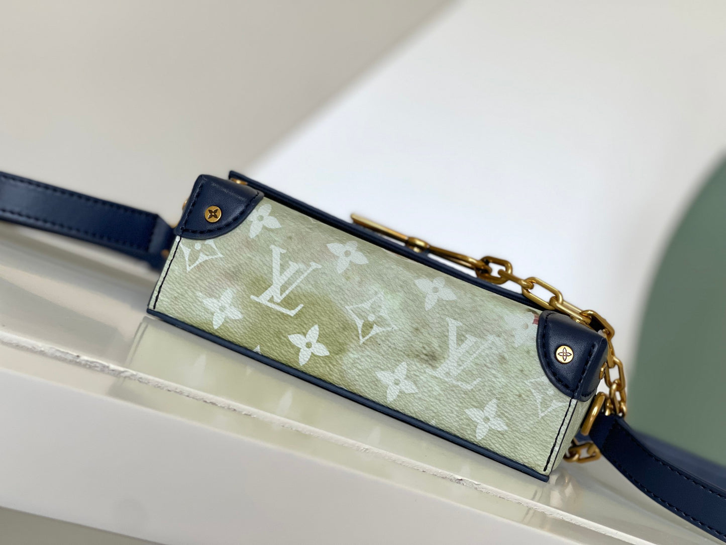 Louis Vuitton Navy Blue Monogram Flap Shoulder Bag with Watercolor Floral Print