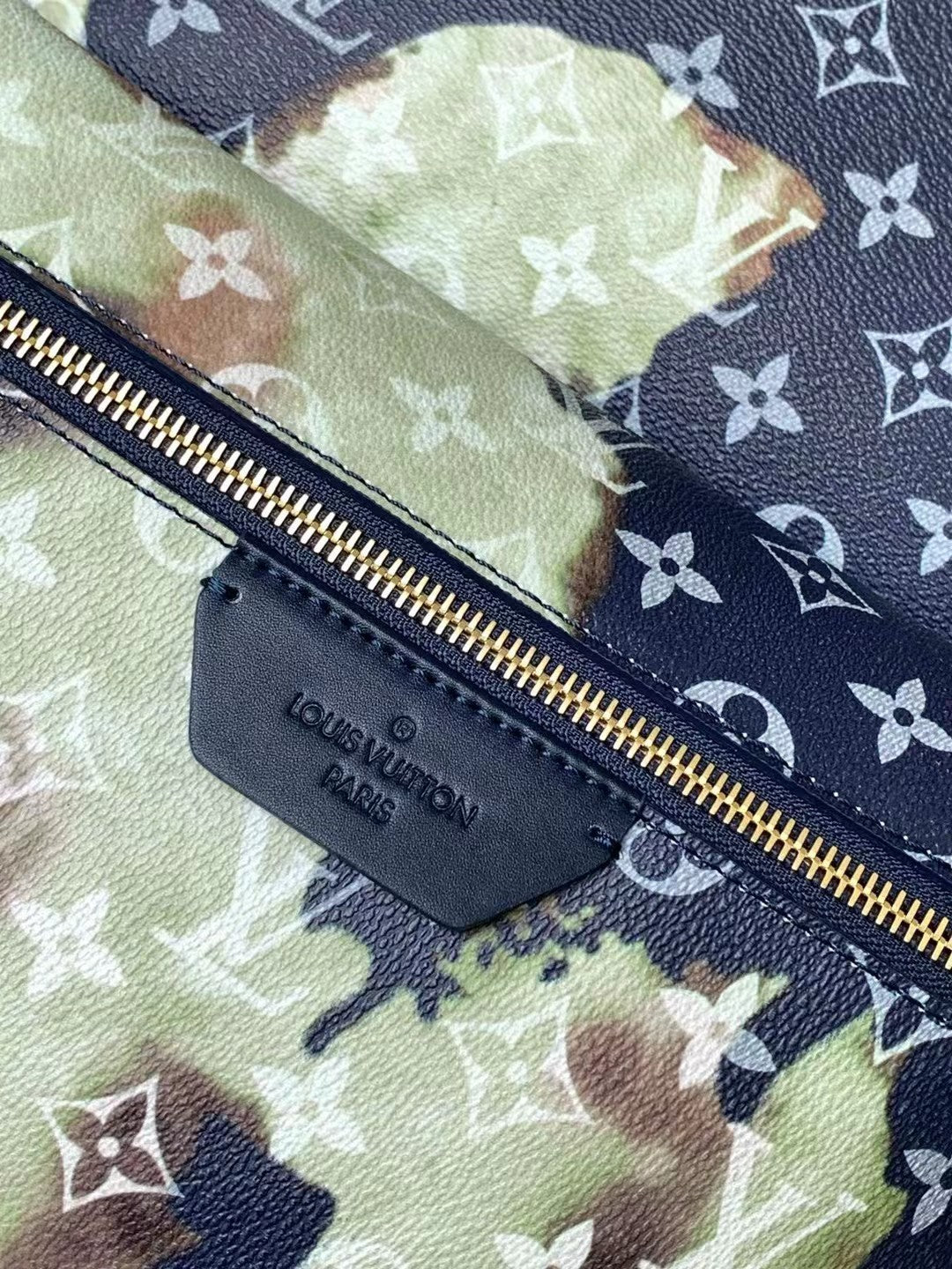 Louis Vuitton Luxury Monogram Backpack with Abstract Watercolor Floral Print