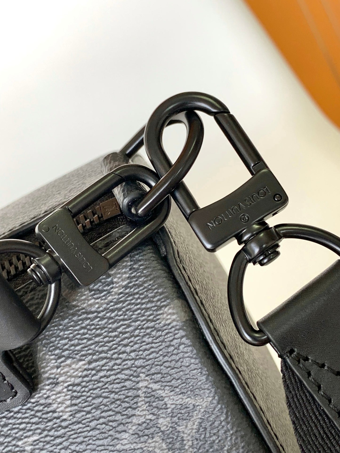 Louis Vuitton Black Monogram Cylinder Barrel Bag with Leather Top Handle