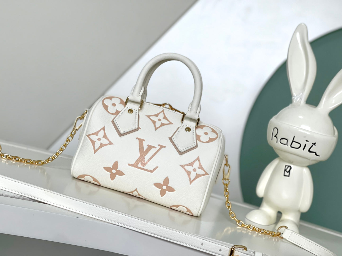 Louis Vuitton Nano Speedy Monogram Empreinte Leather Handbag - Bicolour Pink/Cream