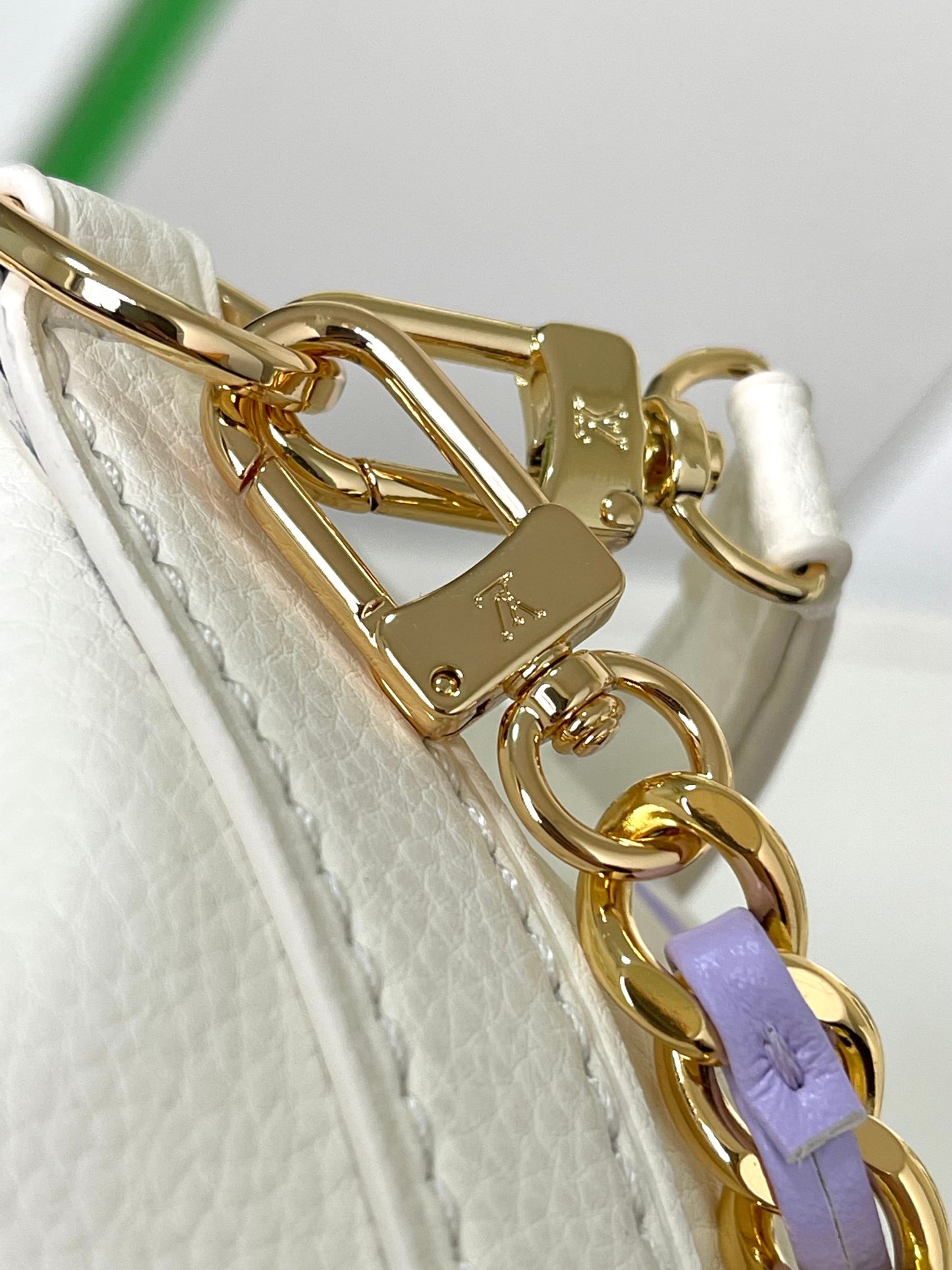 Louis Vuitton Elegant Purple Monogram Mini Drawstring Bucket Bag with Chain