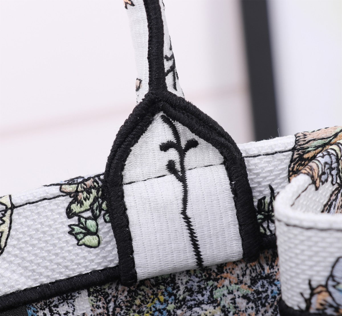Dior Vintage Floral Embroidered Canvas Tote Bag Luxury Handbag