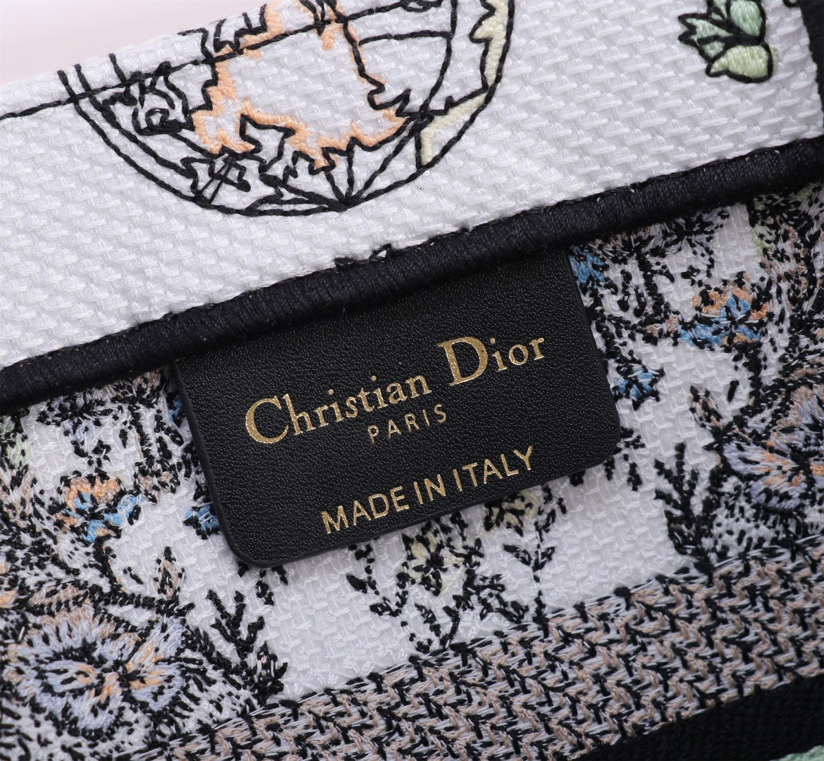 Dior Vintage Floral Embroidered Canvas Tote Bag Luxury Handbag