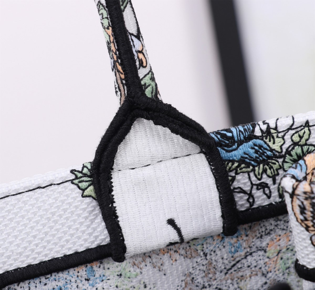 Dior Vintage Embroidered Floral Tapestry Canvas Tote Handbag