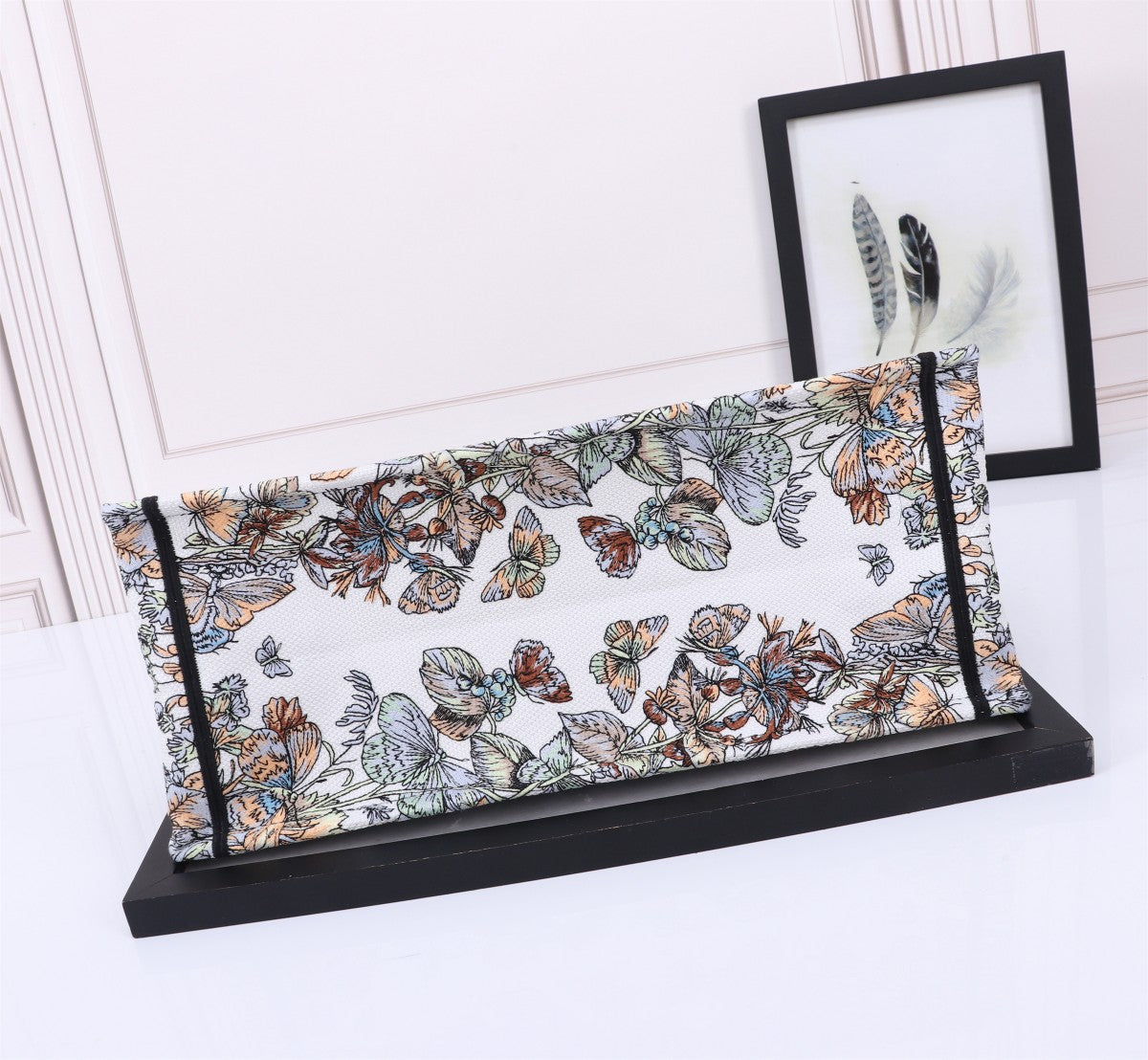 Christian Dior Medium Book Tote - Butterfly Print Canvas - Green & White