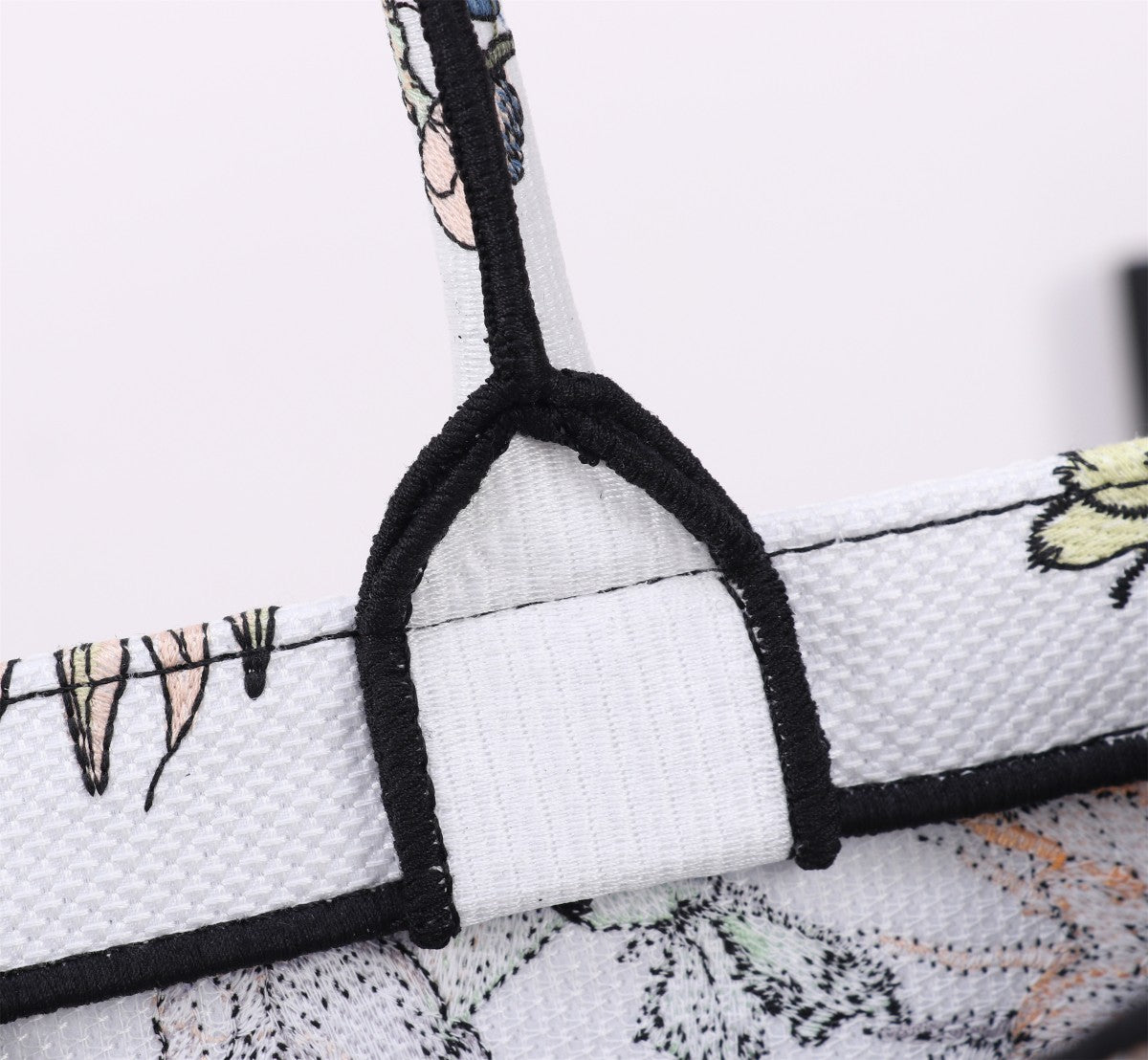 Dior Vintage Butterfly and Floral Embroidered Canvas Tote Bag