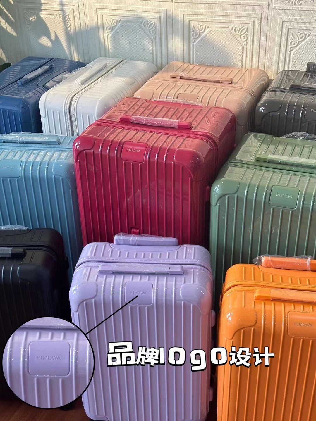 Multi-Color Ribbed Hardshell Spinner Trunk Luggage for Travel