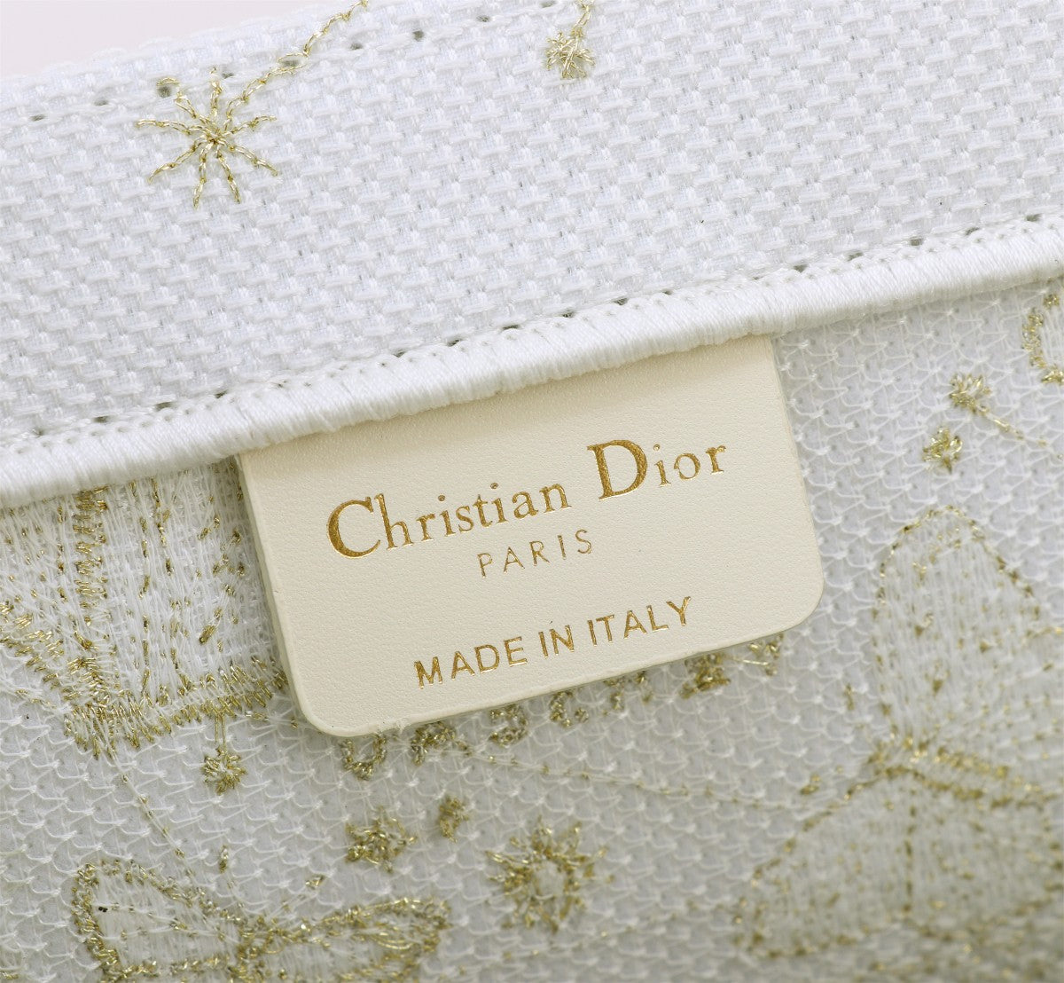 Dior Elegant Butterfly Print Canvas Tote Bag with Top Handles