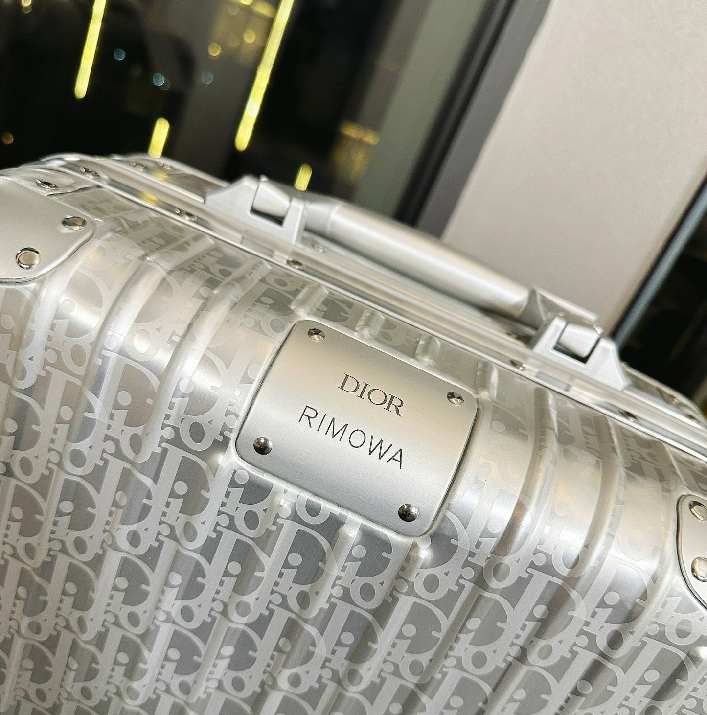 Monogram Pattern Hardside Spinner Suitcase Travel Luggage