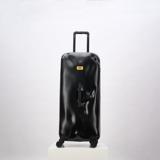 Glossy Black Dented Spinner Suitcase Hardshell Rolling Luggage