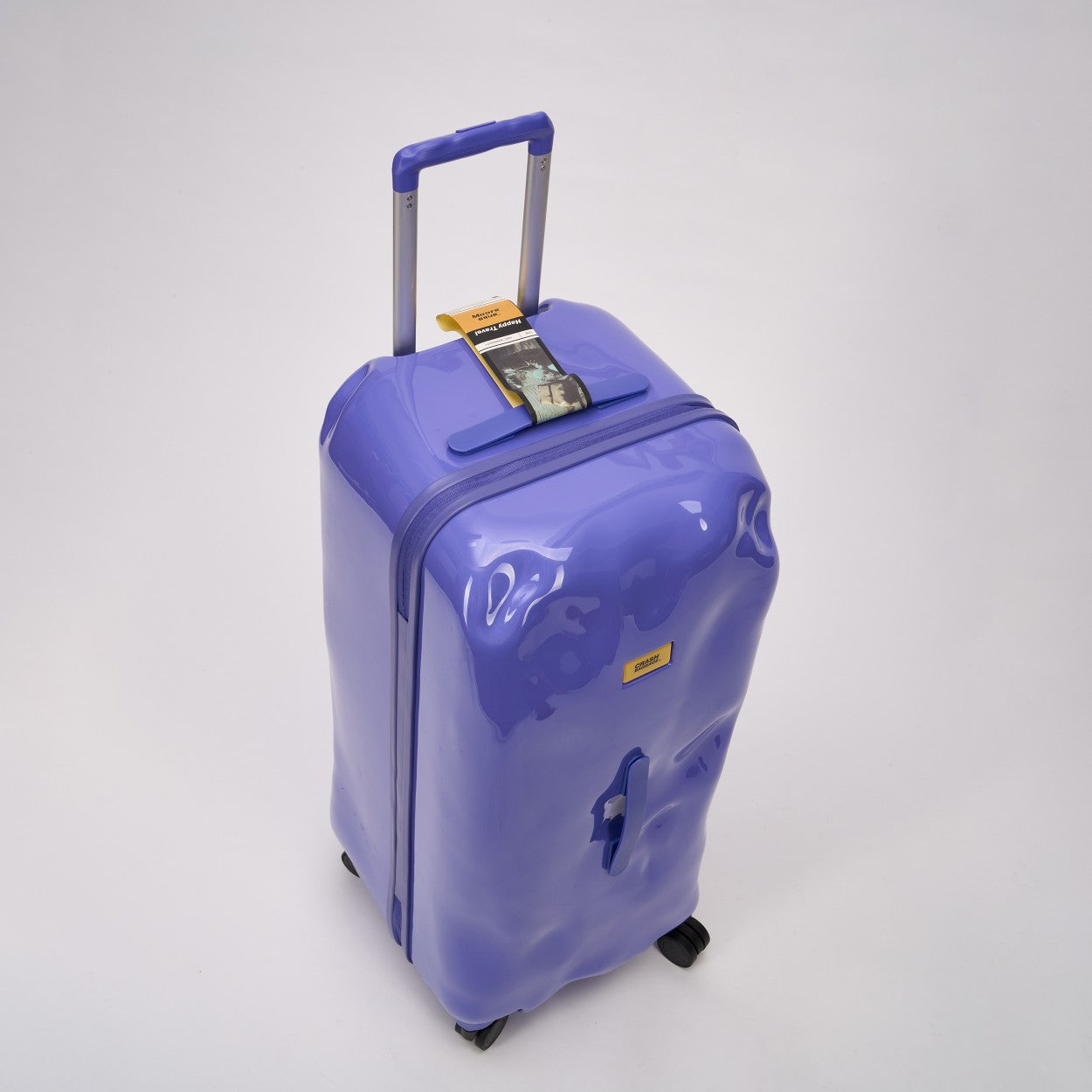 Modern Purple Dented Hardshell Spinner Suitcase for Travel