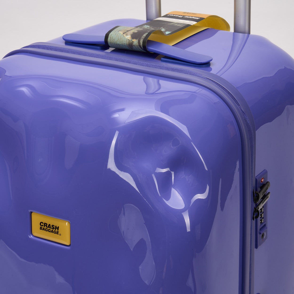 Modern Purple Dented Hardshell Spinner Suitcase for Travel
