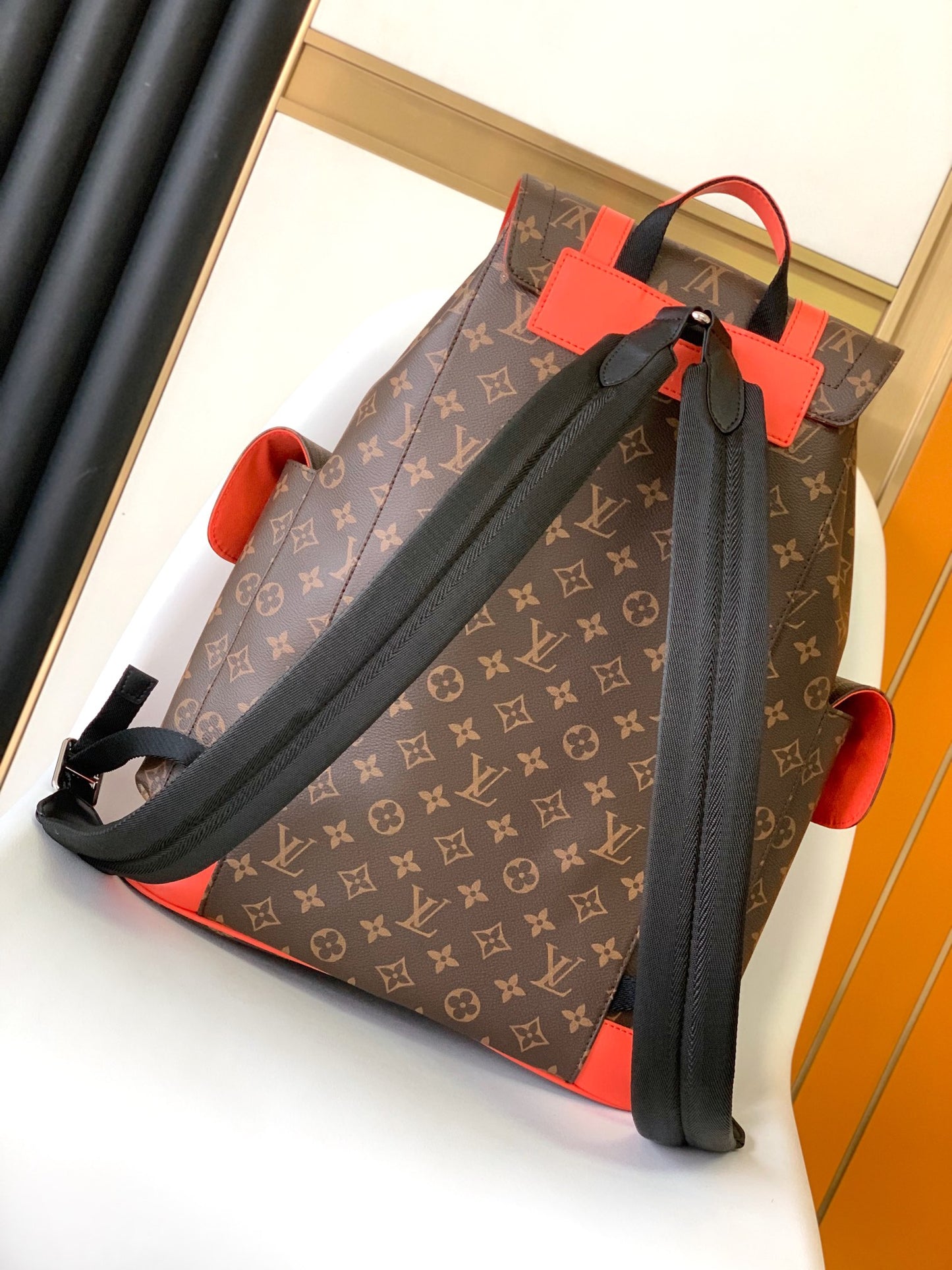 Louis Vuitton Christopher MM Backpack Monogram Macassar Canvas - Orange (M46814)