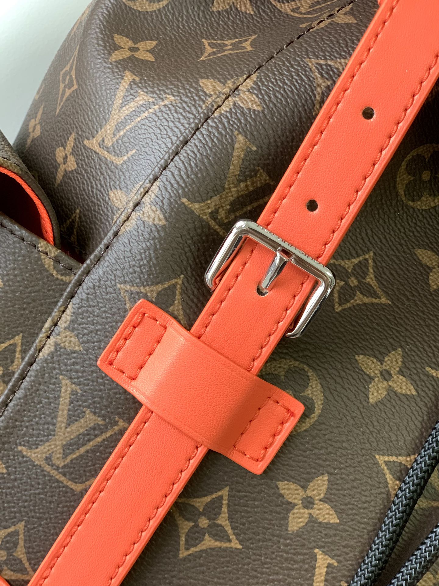 Louis Vuitton Brown Monogram Print Utility Backpack with Bright Orange Details