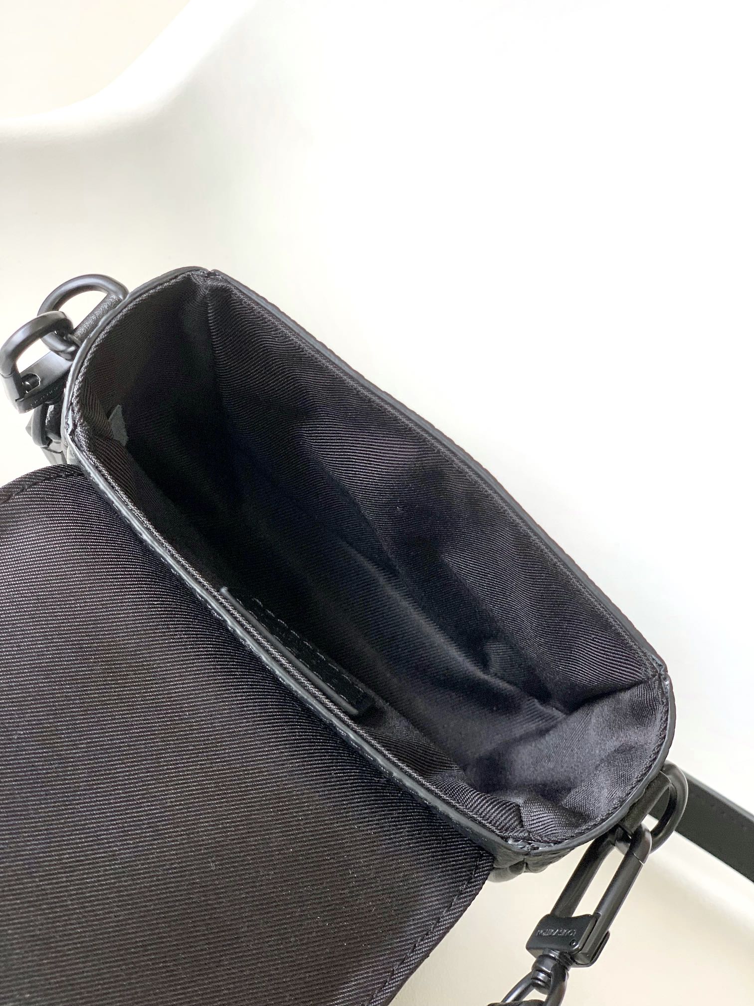 Louis Vuitton Black Monogram Embossed Leather Crossbody Messenger Bag with Strap