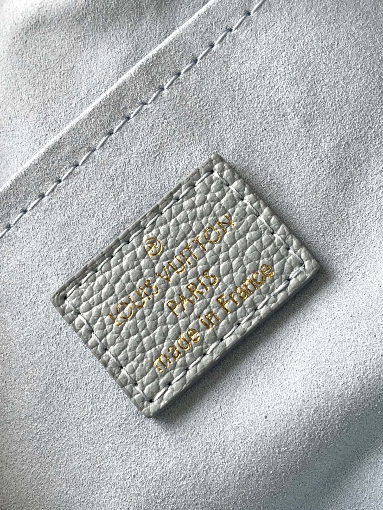Louis Vuitton Pastel Blue Embossed Leather Top Handle Crossbody Satchel