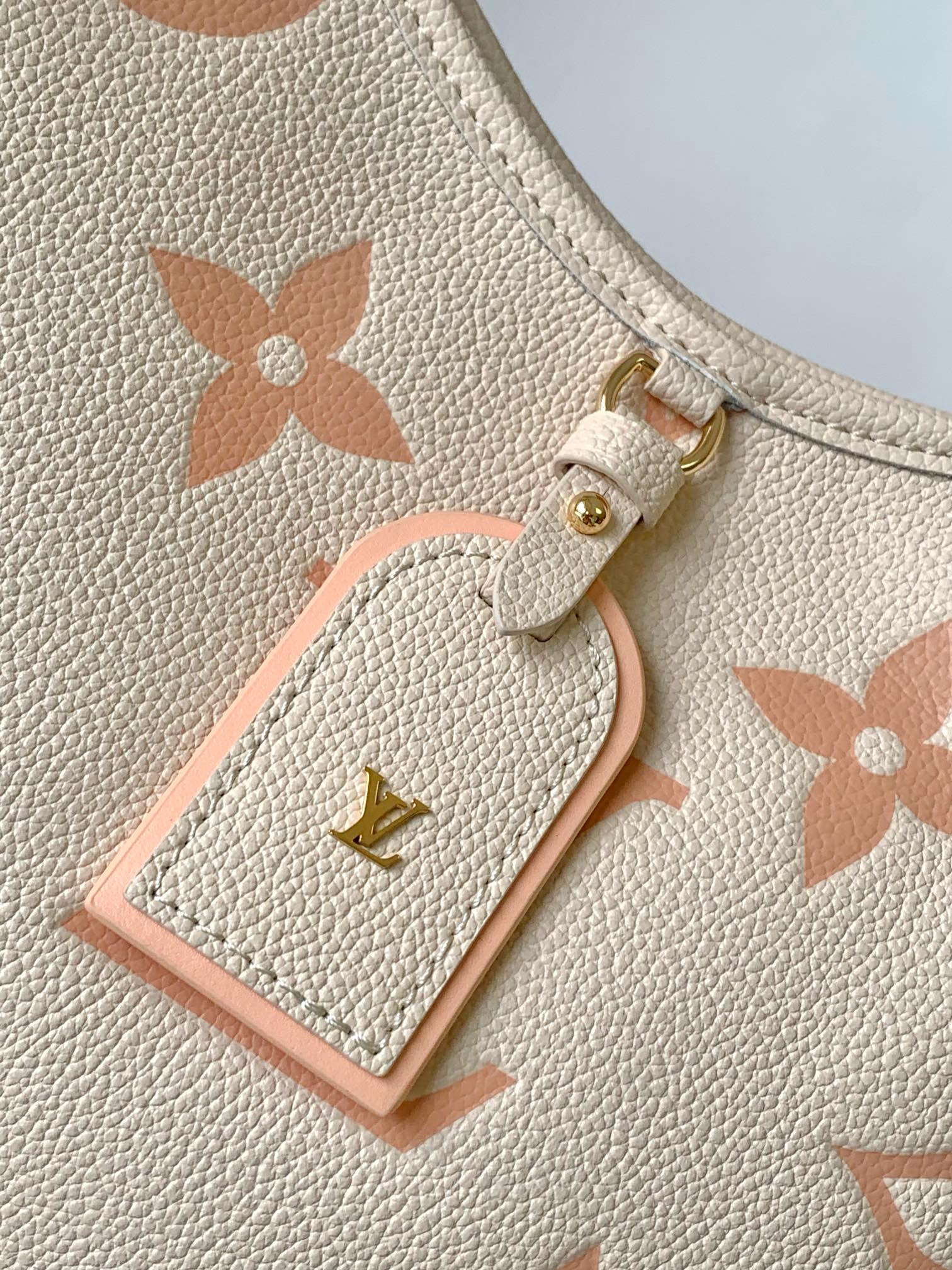Louis Vuitton Elegant Pastel Pink Floral Monogram Shoulder Handbag