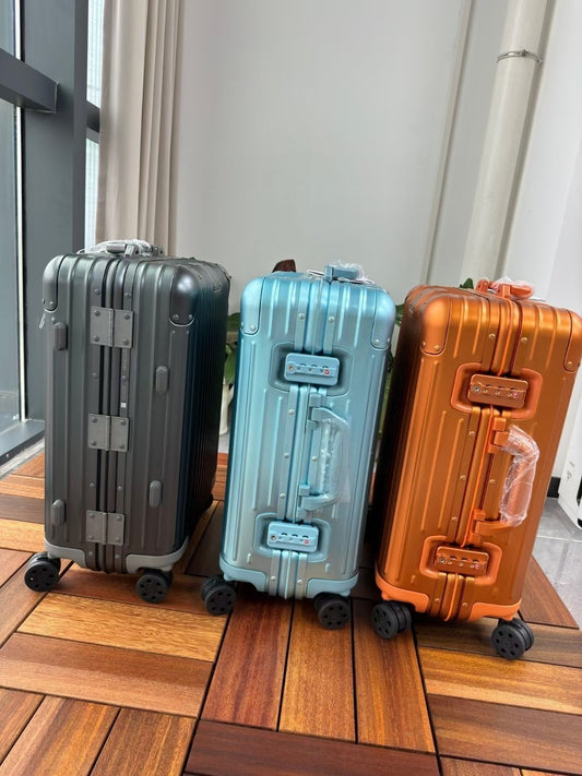 Premium Metallic Hard Shell Spinner Luggage Travel Suitcase