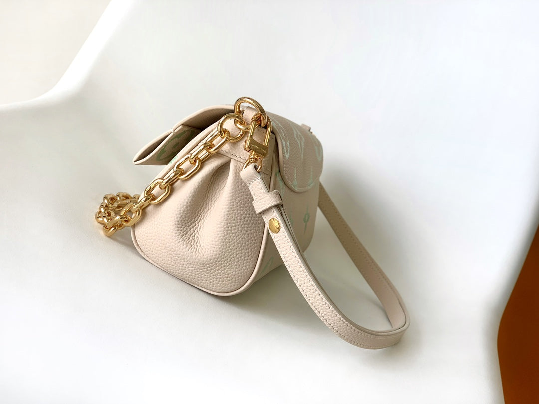 Louis Vuitton Monogram Empreinte Easy Pouch on Strap - Cream &amp; Green