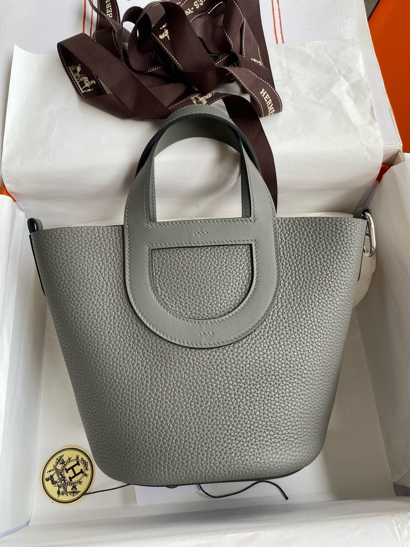 Hermès In-the-Loop 18 Tote Bag - Grey Clemence &amp; Swift Leather