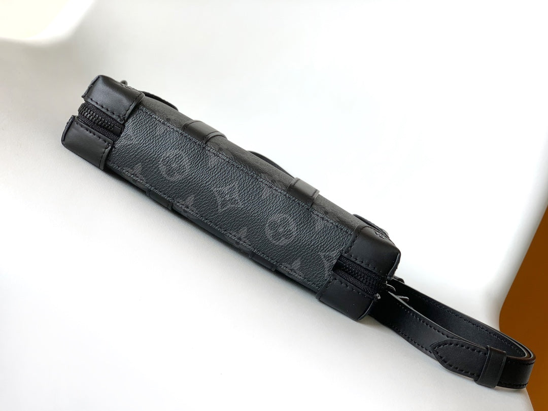 Louis Vuitton Unisex Black Monogram Pattern Trunk Crossbody Clutch Bag