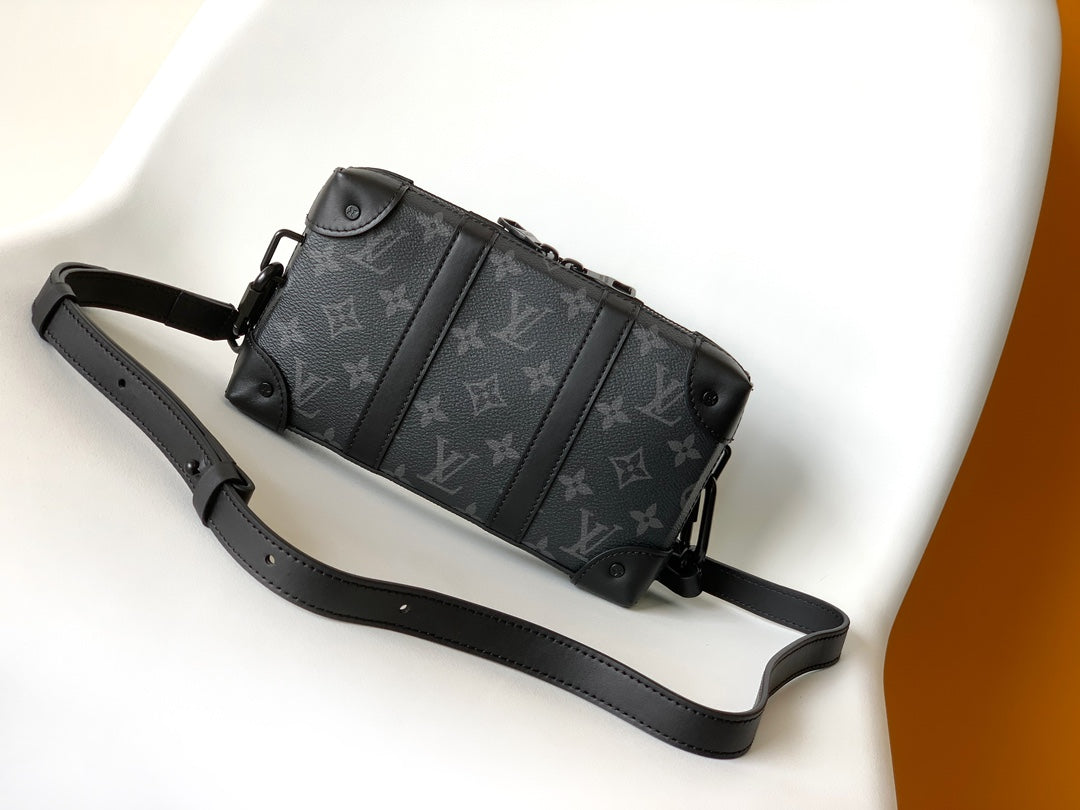 Louis Vuitton Unisex Black Monogram Pattern Trunk Crossbody Clutch Bag