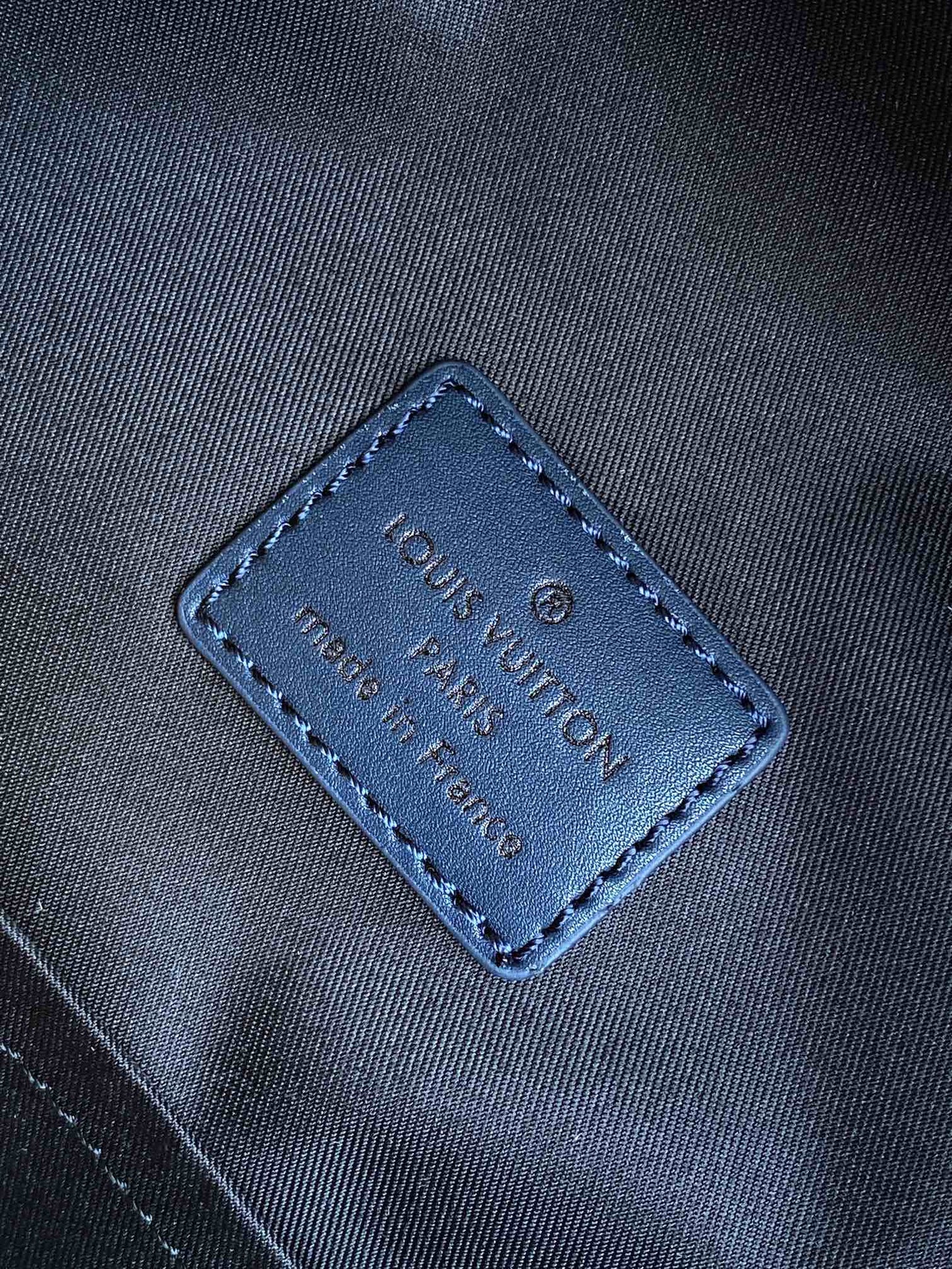 Louis Vuitton Classic Monogram Navy Blue Canvas Backpack with Front Pocket