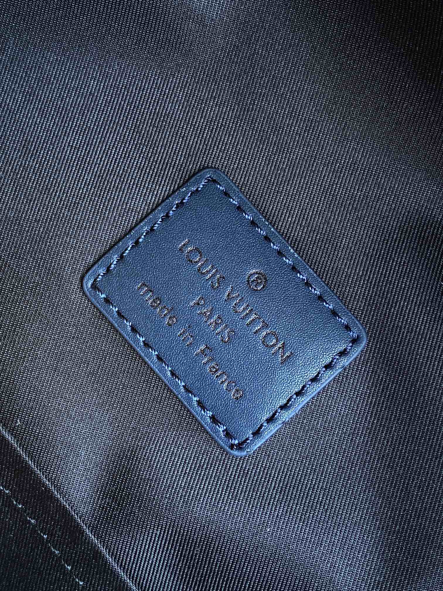 Louis Vuitton Classic Monogram Navy Blue Canvas Backpack with Front Pocket