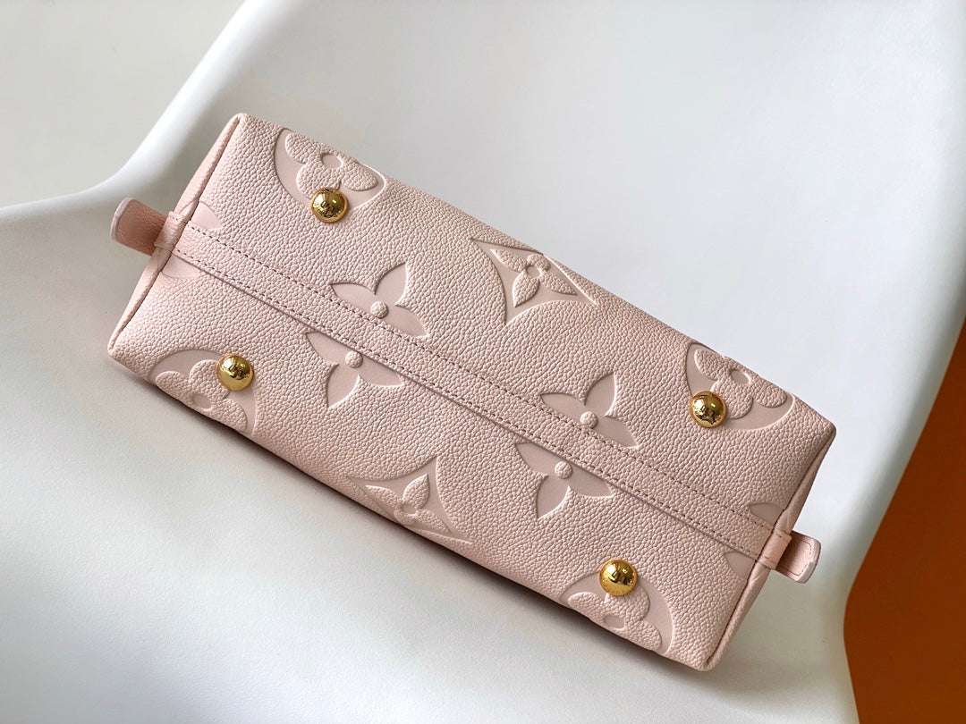 Louis Vuitton Minimalist Light Pink Leather Hobo Shoulder Bag for Women