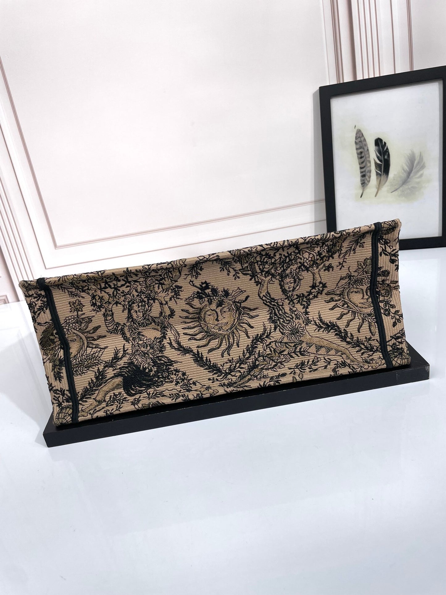 Dior Vintage Celestial Sun Embroidered Canvas Tote Bag