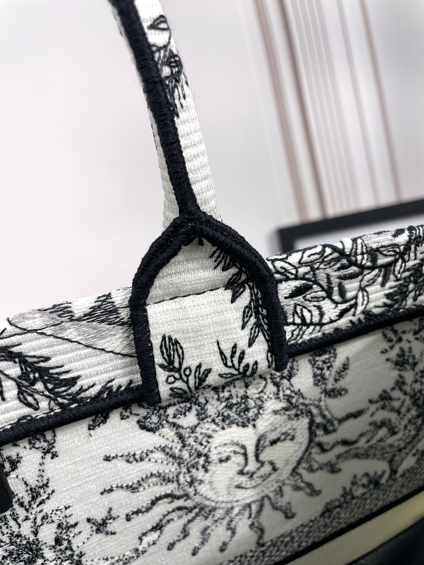 Dior Vintage Celestial Sun Pattern Canvas Top-Handle Tote Bag