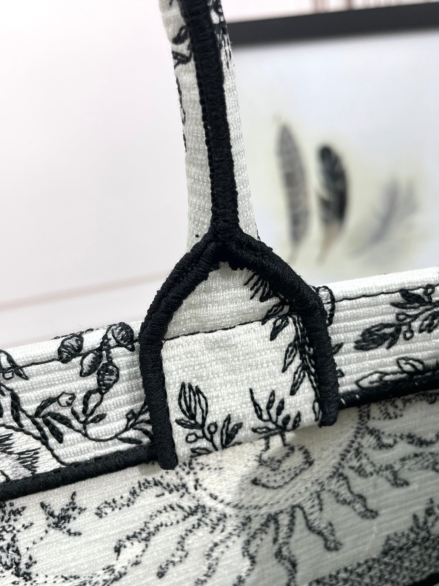 Dior Vintage Celestial Sun Print Embroidered Canvas Tote Bag