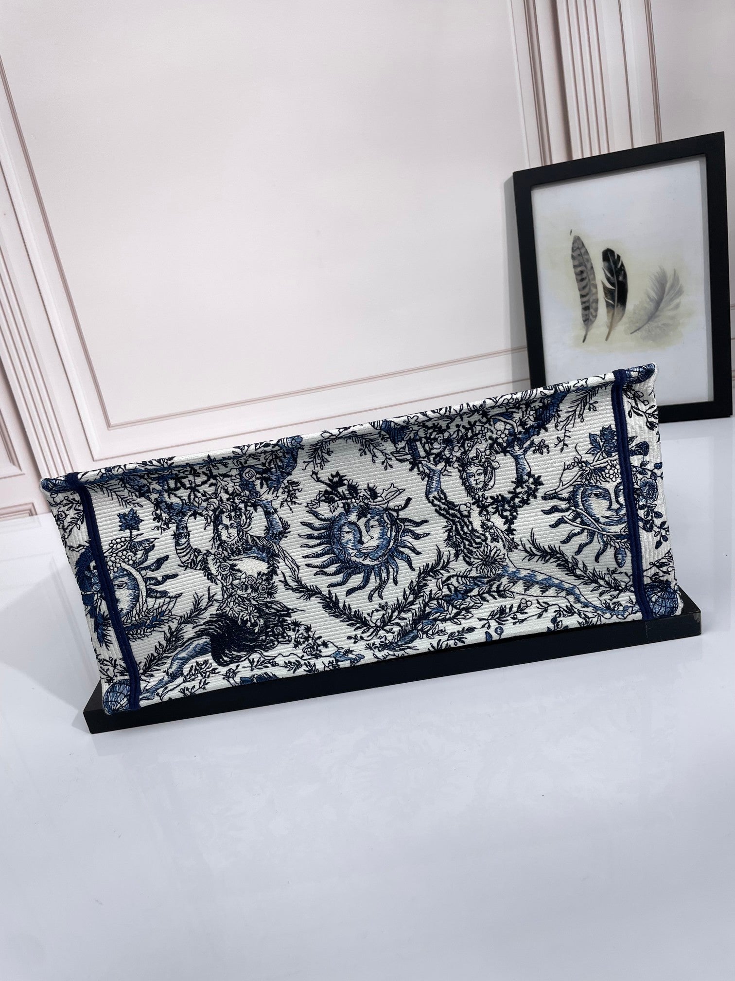 Dior Large Blue and White Celestial Sun Print Canvas Tote Handbag