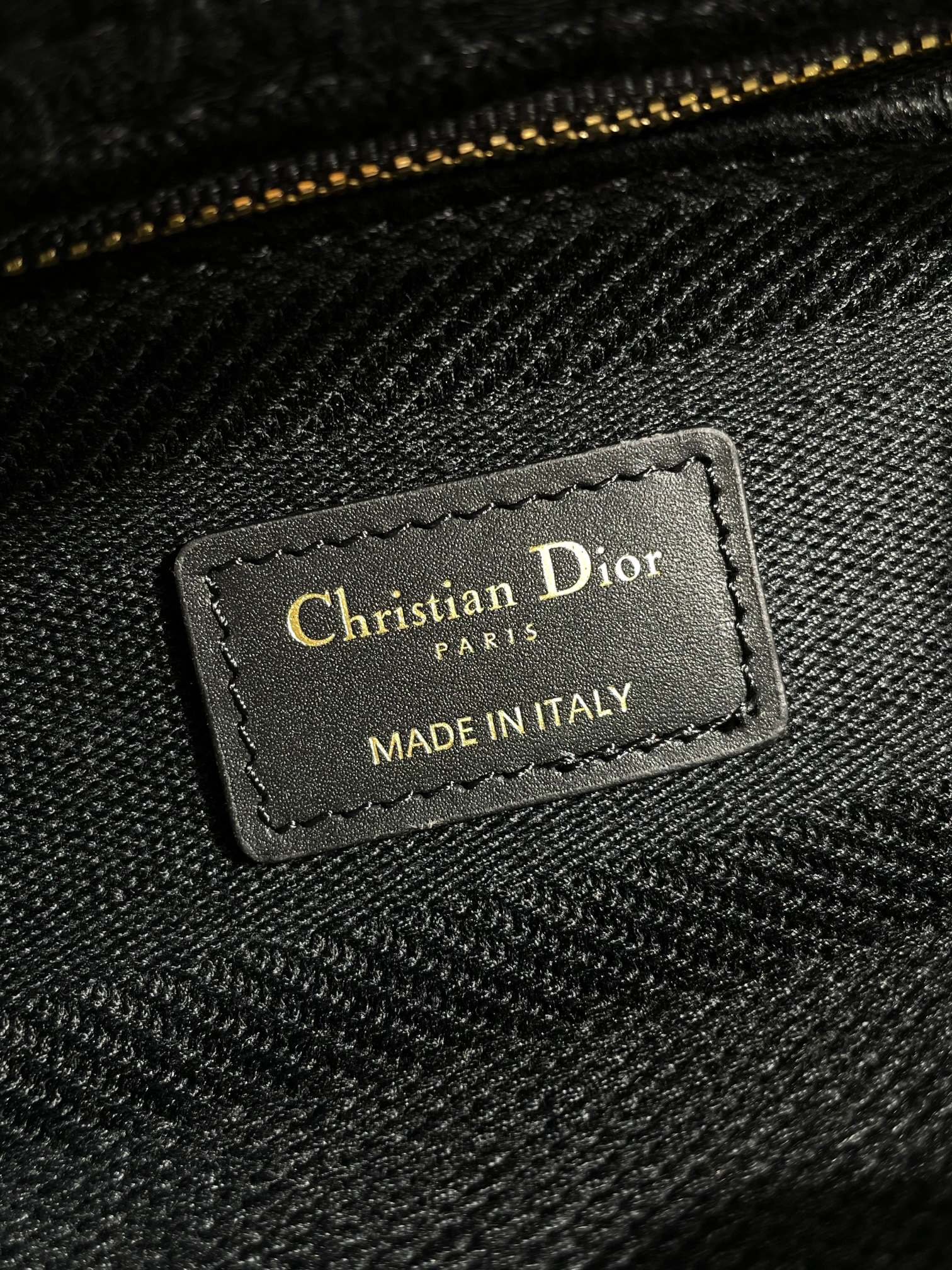 Dior Black Embroidered Canvas Top Handle Handbag with Shoulder Strap